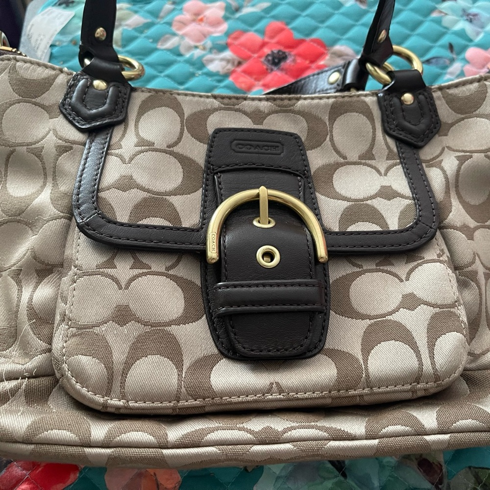 Coach Tan and Black Women's Bag
